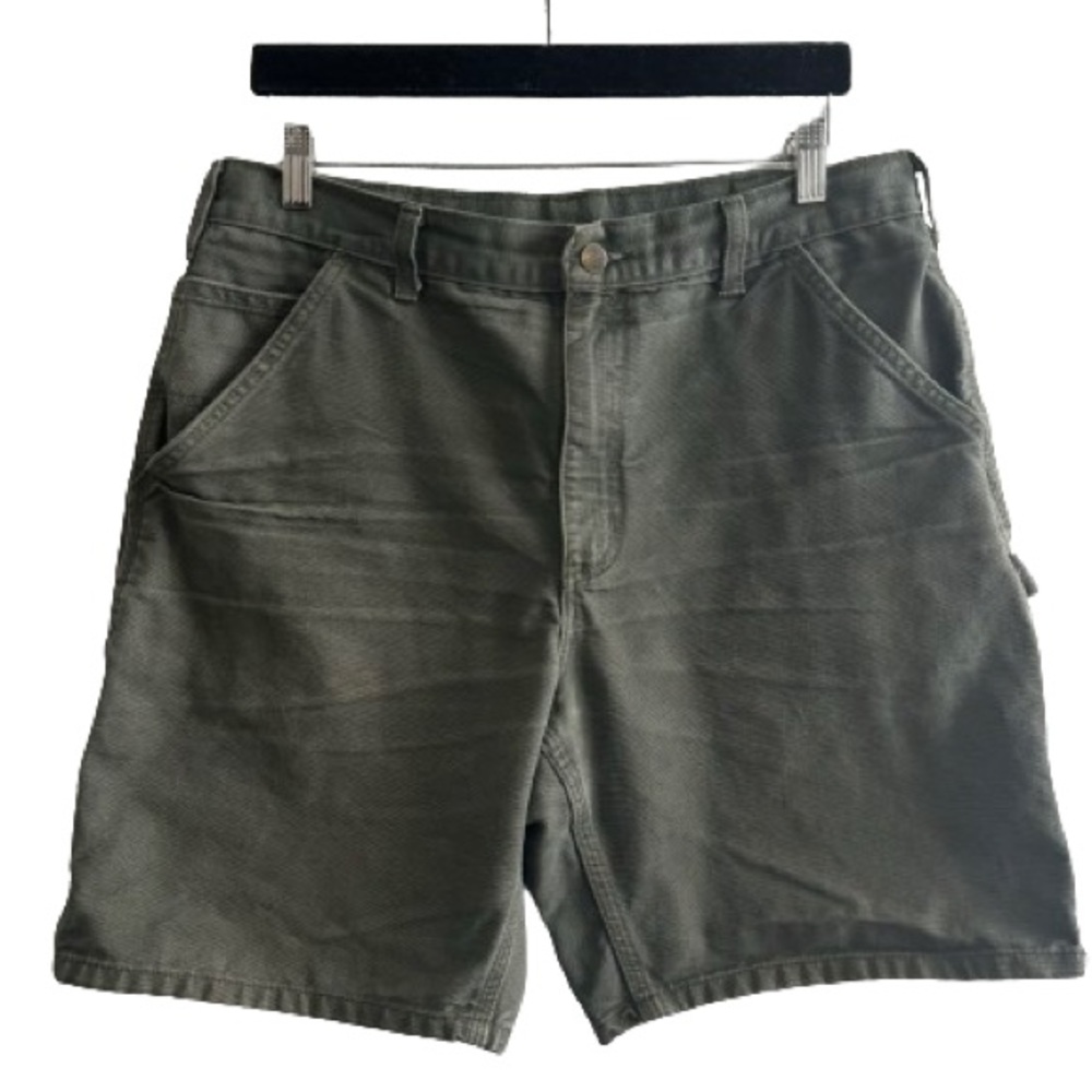 Carhartt B25 Moss Green Utility Work Shorts Skater Outdoor Carpenter Vintage